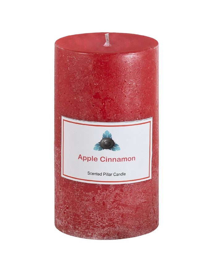 Stone & Feather, Apple Cinnamon Scented Rustic Pillar Candle, Burning time-70-75 Hours, Size-3x4 for Home Decoration, Meditation, Christmas Party.(Paraffin Wax) - Image 1